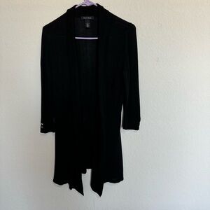 White House Black Market Asymmetrical Black Cardigan Sz S